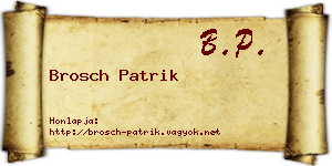 Brosch Patrik névjegykártya